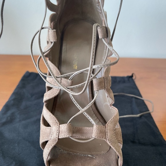 YSL Saint Laurent Suede Gladiator Heel Sandal - Picture 4 of 16